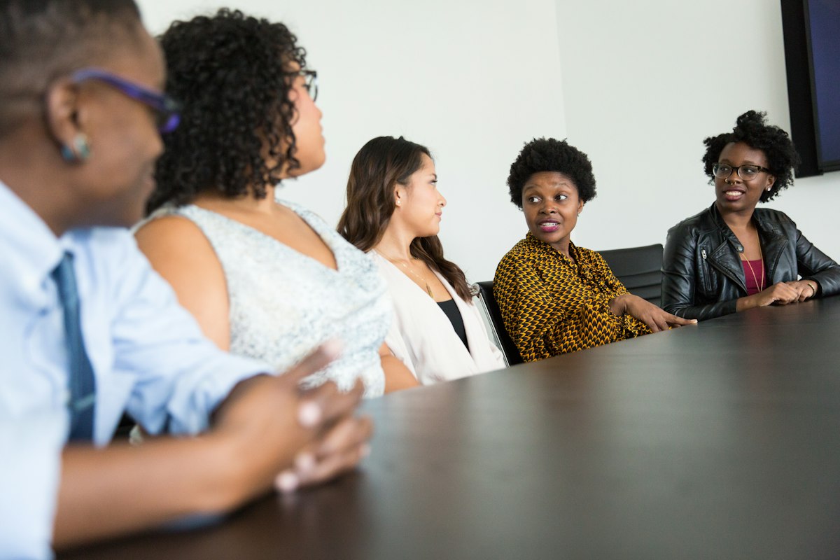 Project team meeting a client to go through their brief