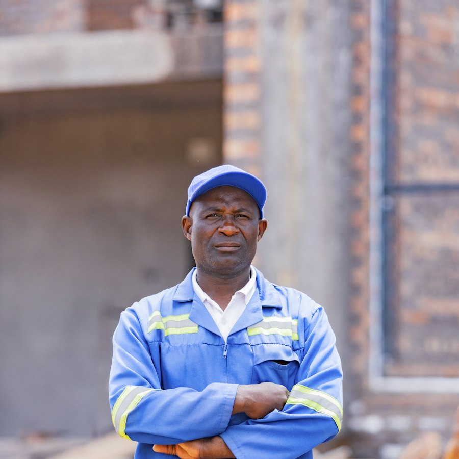 Site manager standing on a construction site